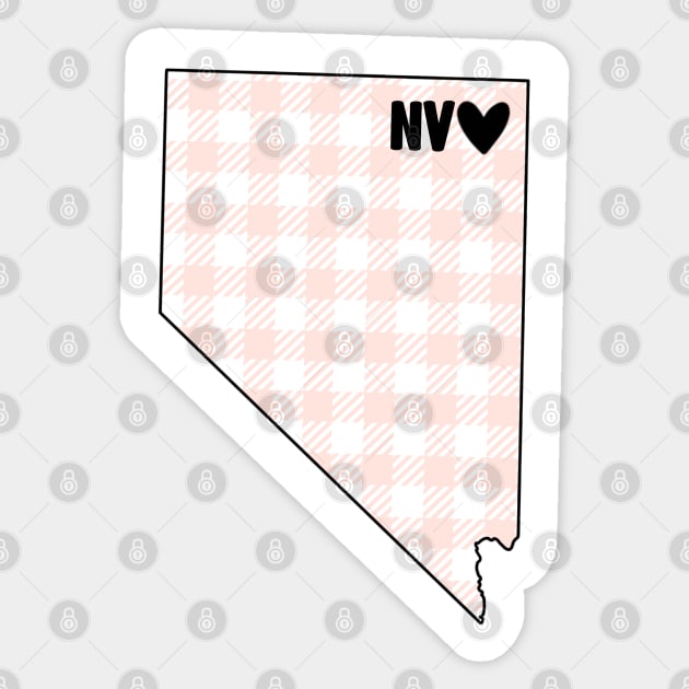 USA States: Nevada (pink plaid) Sticker by LetsOverThinkIt